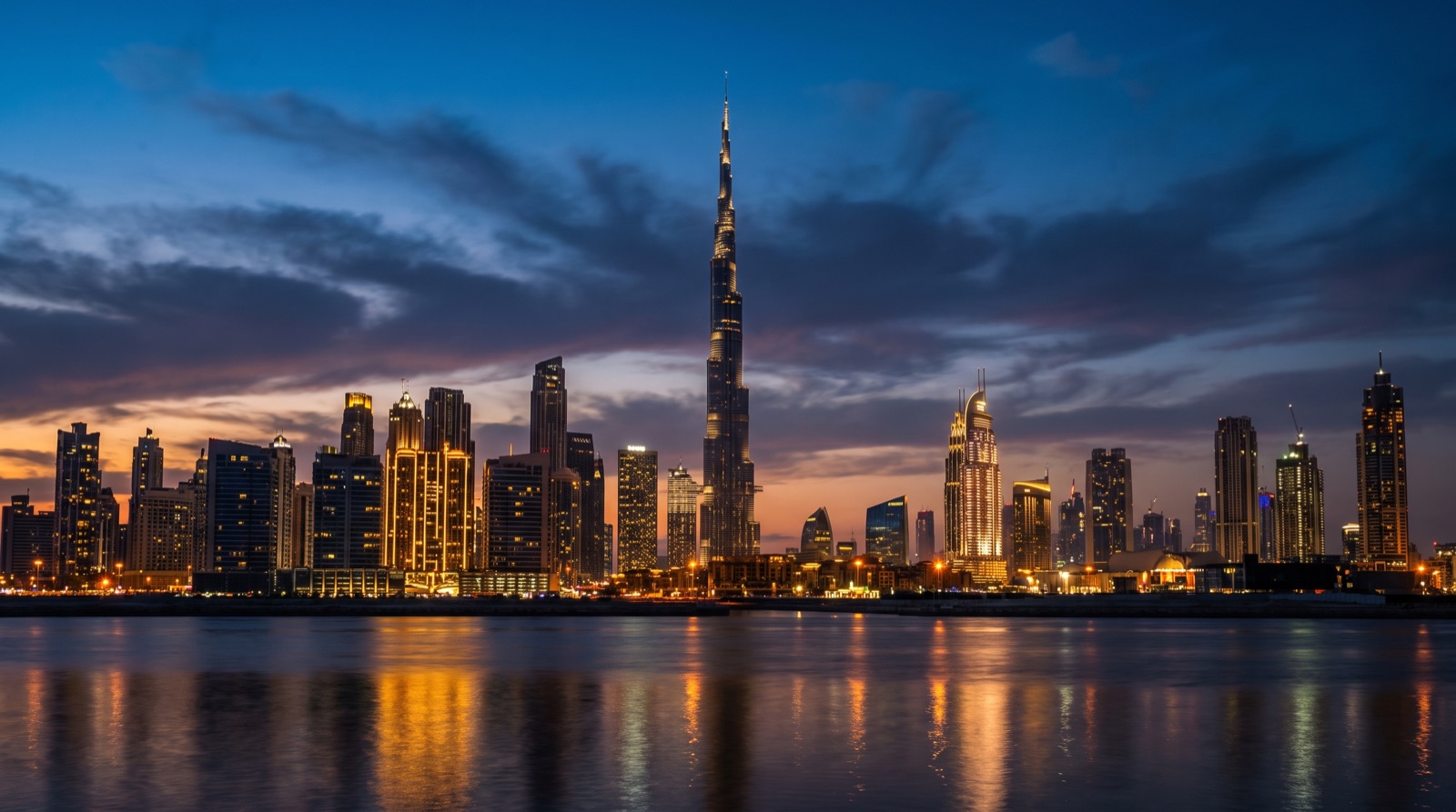 Dubai skyline at dusk